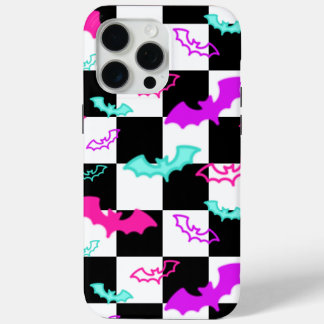 Chequered Neon Bats  iPhone 15 Pro Max Case