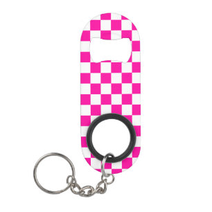 Chequered Neon Pink and White