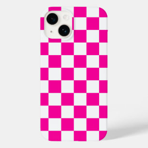Chequered Neon Pink and White  Case-Mate iPhone 14 Case