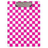 Chequered Neon Pink and White