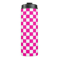 Chequered Neon Pink and White