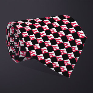 Chequered Nepal Flag Pattern Tie