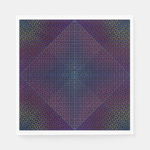 Chequered Net pattern 01 Black BG Napkin