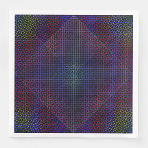 Chequered Net pattern 01 Black BG Napkin