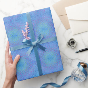Chequered Net pattern 01 LBlue BG Wrapping Paper
