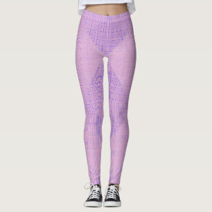 Chequered Net pattern 02 LPink BG Leggings