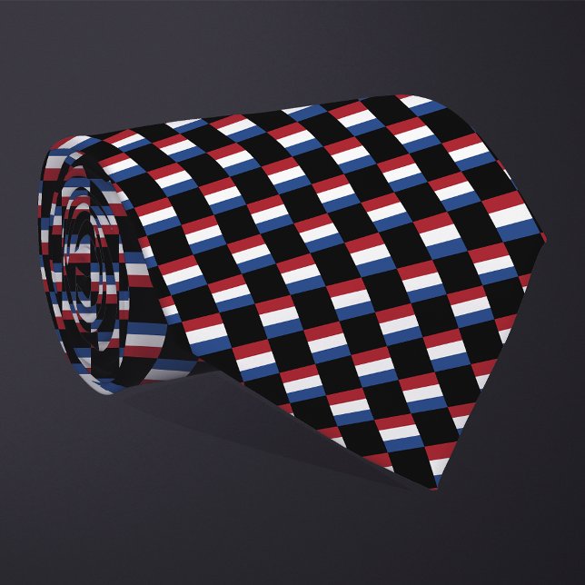 Chequered Netherlands Flag Pattern  Tie (Creator Uploaded)
