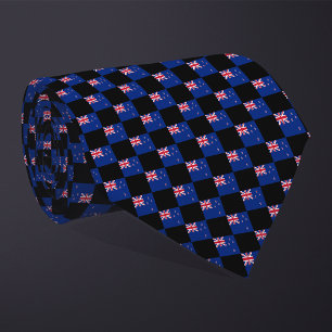 Chequered New Zealand Flag Pattern Tie