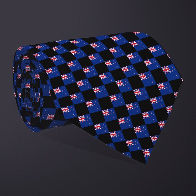 Chequered New Zealand Flag Pattern  Tie (Creator Uploaded)
