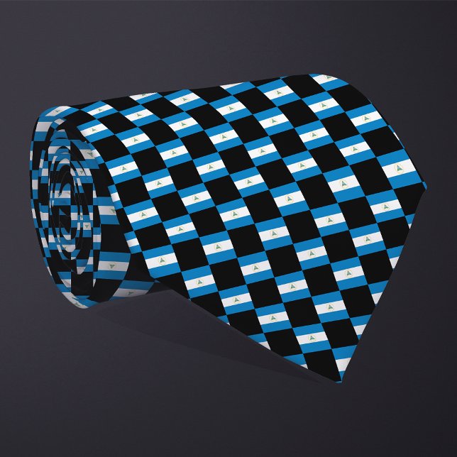 Chequered Nicaragua Flag Pattern  Tie (Creator Uploaded)