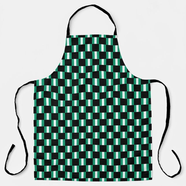 Chequered Nigeria Flag Pattern  Apron (Front)