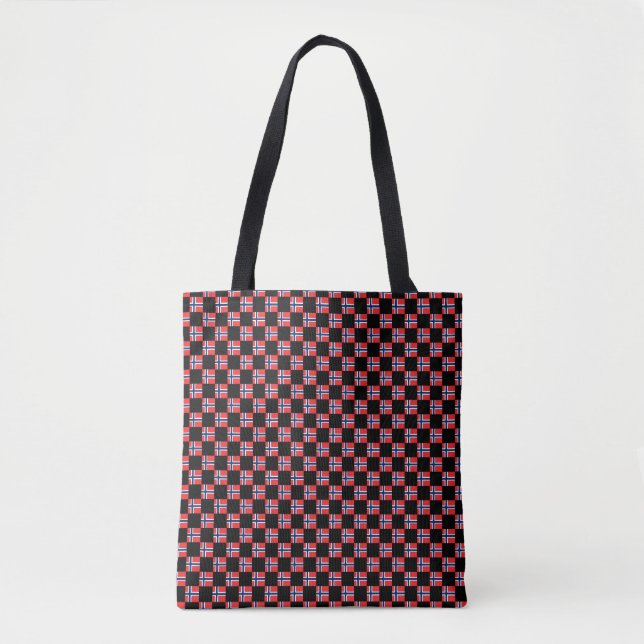 Chequered Norway Flag Pattern  Tote Bag (Front)