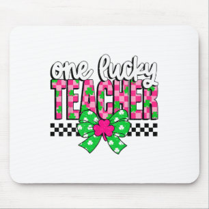 Chequered One Lucky Teacher Patricks Day Saint Pat Mouse Pad