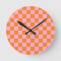Chequered Orange and Pink