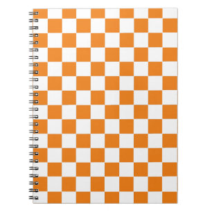 Chequered Orange and White Notebook