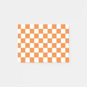 Chequered Orange and White Post-it Notes