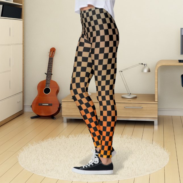 Chequered Orange Sand Sunset Leggings (Creator Uploaded)