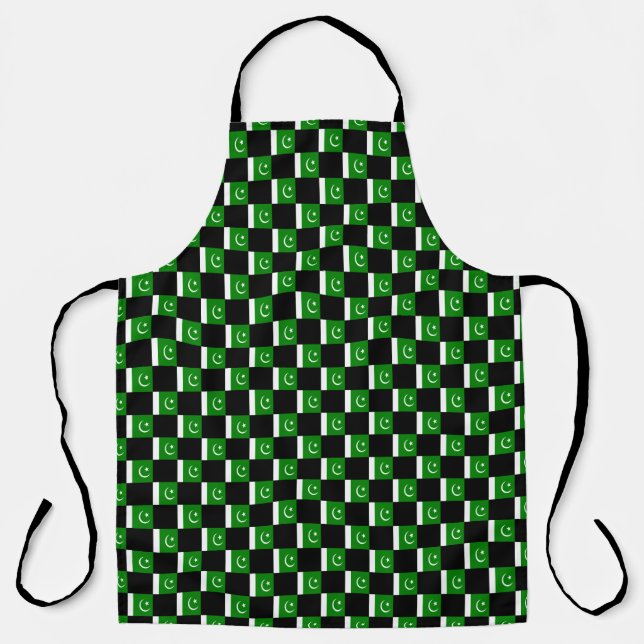 Chequered Pakistan Flag Pattern  Apron (Front)