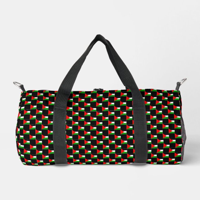 Chequered Palestine Flag Pattern  Duffle Bag (Front)