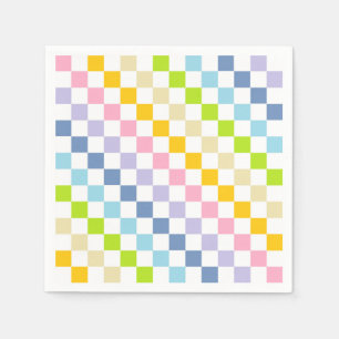 Chequered Pastel Rainbow Napkin