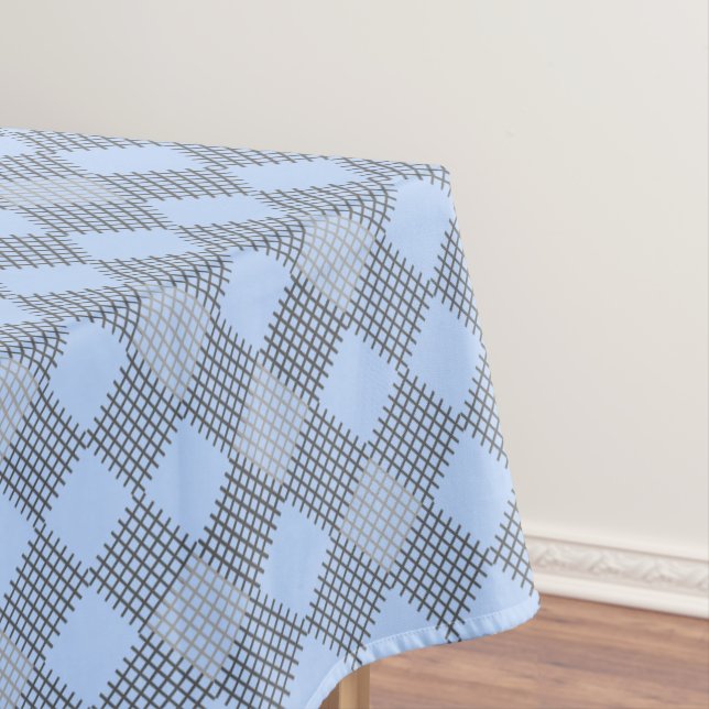 Chequered patches pattern 01 w LBlue BG Tablecloth (In Situ)