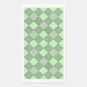 Chequered patches pattern 01 w Lgreen BG Napkin