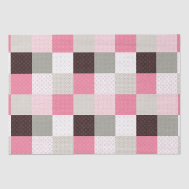 Chequered Patchwork Pattern Tissue Paper (Front)