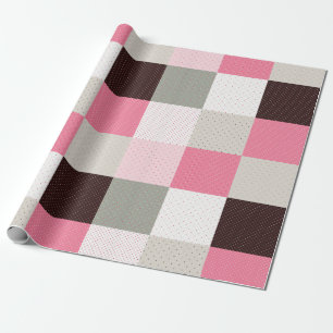 Chequered Patchwork Pattern Wrapping Paper
