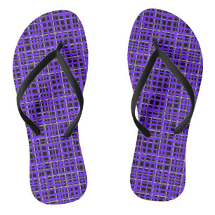 Chequered pattern 01Ab. Purple Black BG Thongs