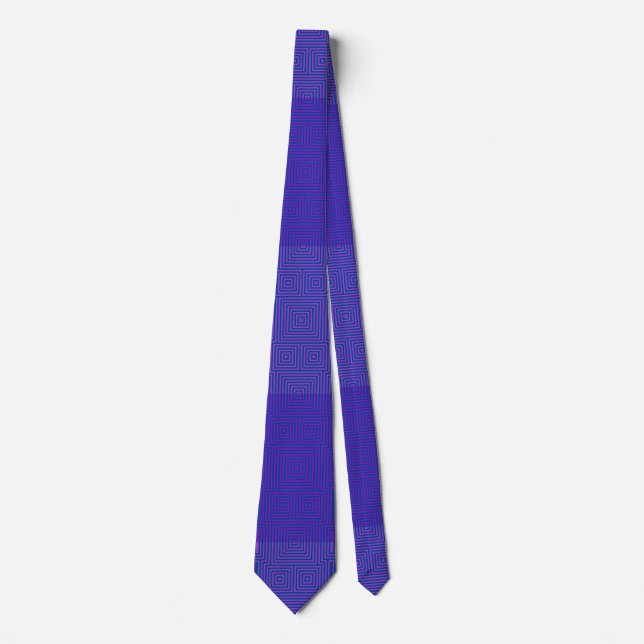 Chequered Pattern 02 Blue Tie (Front)