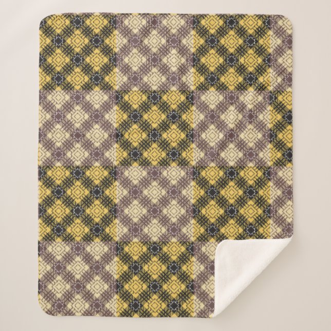 Chequered Pattern.02 Sherpa Blanket (Front)
