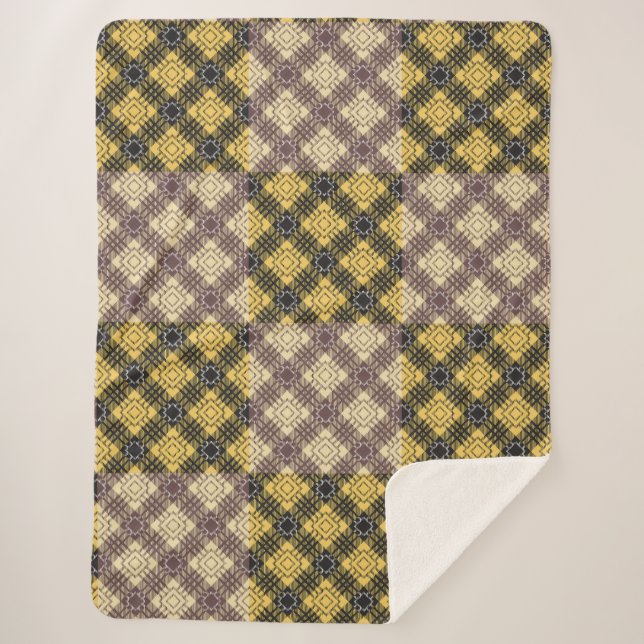 Chequered Pattern.02 Sherpa Blanket (Front)