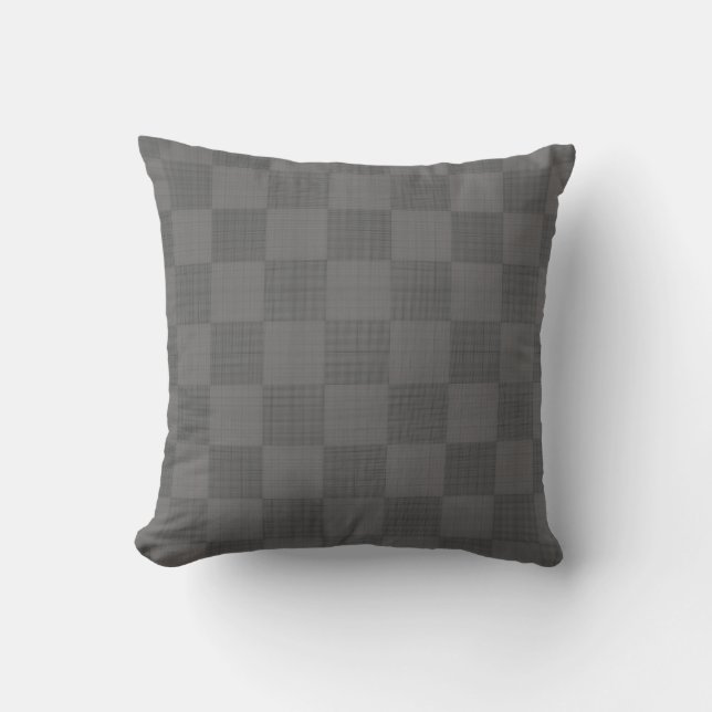 Chequered Pattern 04x4w DGrey BG Cushion (Front)