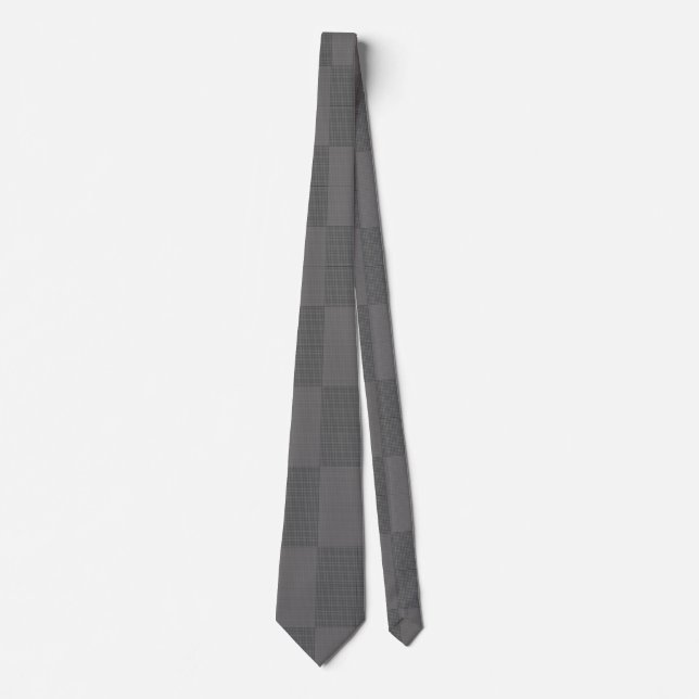 Chequered Pattern 04x4w DGrey BG Tie (Front)
