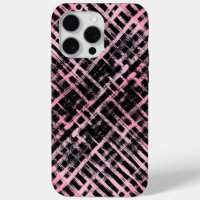 Chequered Pattern -06P.Pink Black BG