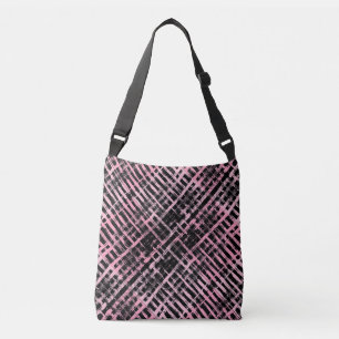 Chequered Pattern -06P.Pink Black BG Crossbody Bag
