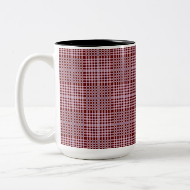 Chequered Pattern.08DR Two-Tone Coffee Mug (Left)