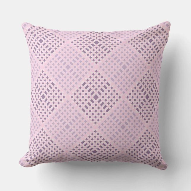 Chequered Pattern.08W Lpink BG Cushion (Front)