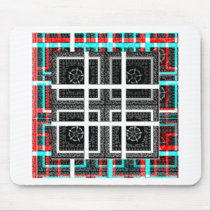 Chequered Pattern Art Print Mouse Pad