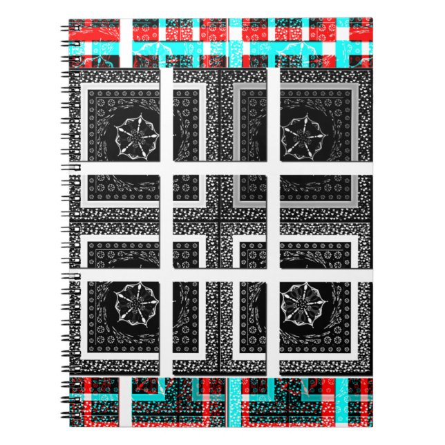 Chequered Pattern Art Print Notebook (Front)