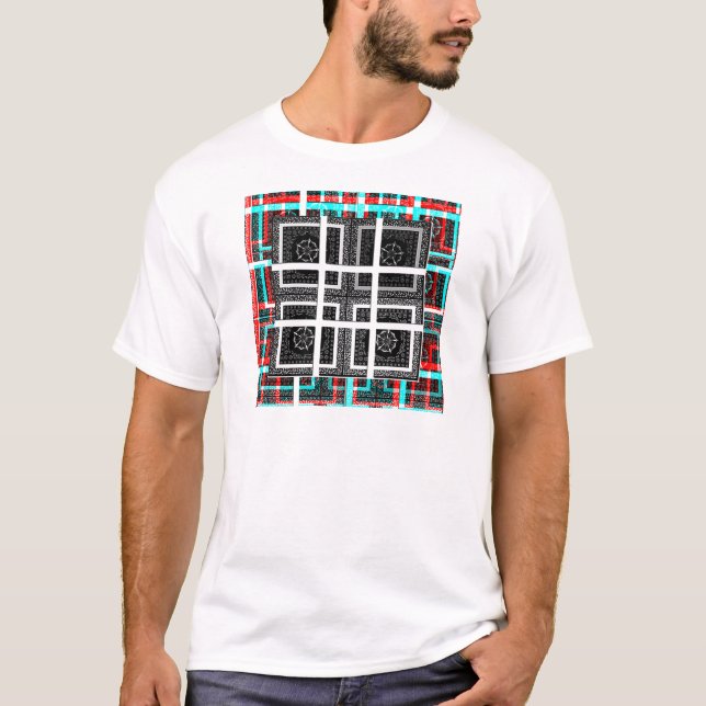 Chequered Pattern Art Print T-Shirt (Front)