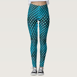 Chequered pattern C01.Green.Blue Black BG Leggings