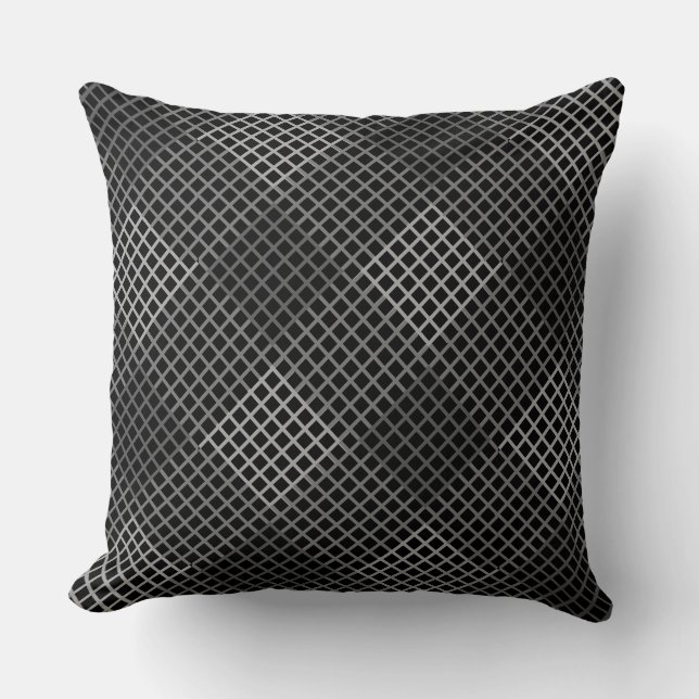 Chequered pattern Diagonal 2tn.b Black BG Cushion (Front)