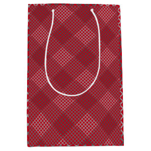 Chequered pattern Diagonal 2tn.b Red BG Medium Gift Bag