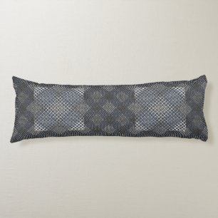 Chequered pattern diagonal 2tones.bx4x4 BLK BG Body Cushion