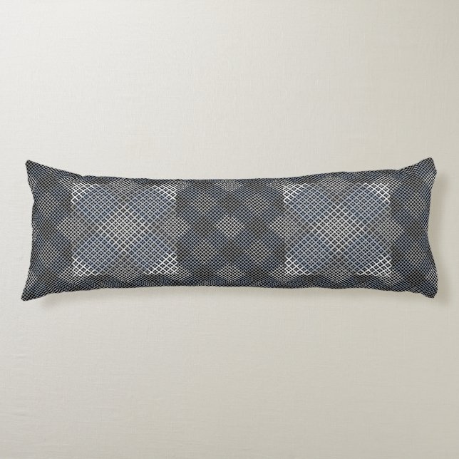 Chequered pattern diagonal 2tones.bx4x4 BLK BG Body Cushion (Front)