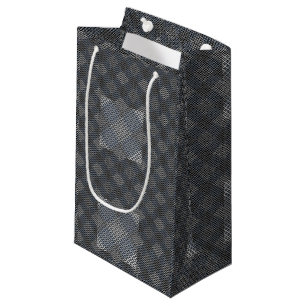 Chequered pattern diagonal 2tones.bx4x4 BLK BG Small Gift Bag