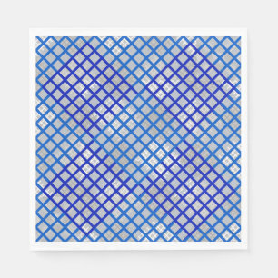 Chequered pattern diagonal Blue 02.w LGrey BG Napkin