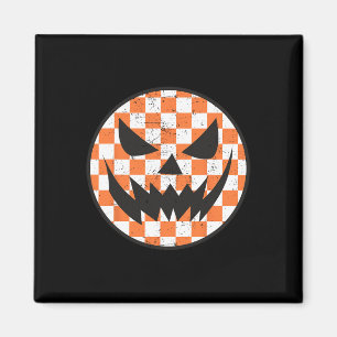 Chequered Pattern Halloween Face Trendy Kids  Magnet