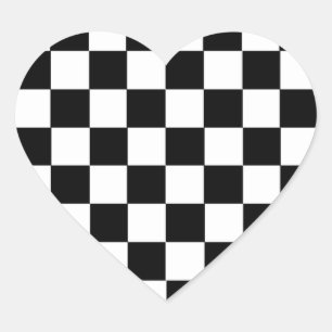Chequered Pattern Heart Sticker